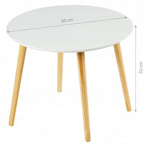 Szczegółowe zdjęcie nr 6 produktu Okrągły stolik kawowy Vizi 3X - biały