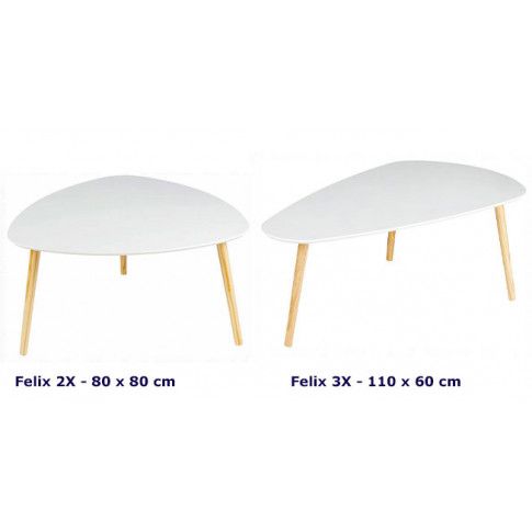 Szczegółowe zdjęcie nr 4 produktu Biały skandynawski stolik kawowy Felix 3X