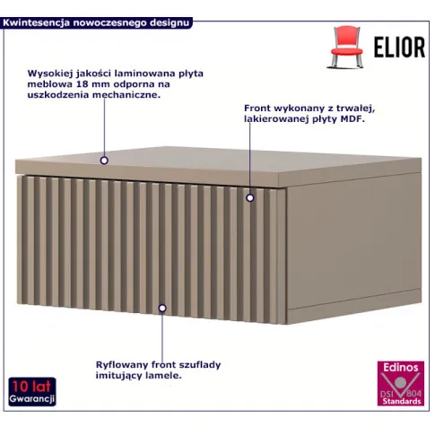 Wisząca szafka nocna z imitacja lameli Ova
