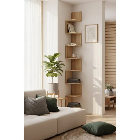 Narożna półka na ścianę w kolorze dąb sonoma   Flora 6X