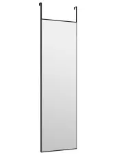 Czarne nowoczesne lustro wiszące na drzwi - Lawis 4X