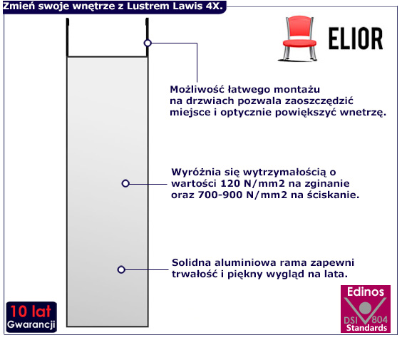 Nowoczesne zlote lustro Lawis 4X