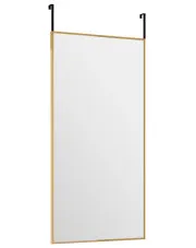 Złote prostokątne lustro wiszące na drzwi - Lawis 6X w sklepie Edinos.pl