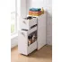 Biała wąska szafka łazienkowa z szufladami Olli