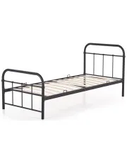 Czarne metalowe łóżko jednoosobowe 90x200 - Sylo w sklepie Edinos.pl