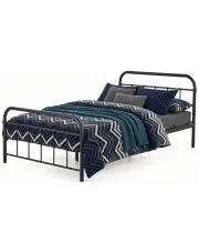 Czarne metalowe łóżko jednoosobowe 90x200 - Dirik w sklepie Edinos.pl