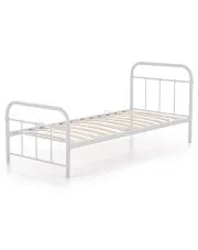 Białe pojedyncze łóżko z metalu 90x200 - Sylo w sklepie Edinos.pl