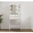 Zdjęcie biała wąska toaletka z lustrem LED w połysku Sofini - sklep Edinos.pl