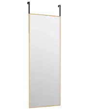 Złote nowoczesne lustro wiszące na drzwi - Lawis 9X w sklepie Edinos.pl