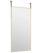Złote prostokątne lustro wiszące na drzwi - Lawis 10X