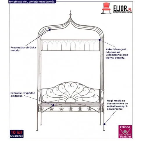 Szczegółowe zdjęcie nr 7 produktu Klasyczna ławka ogrodowa Rosie - brązowa