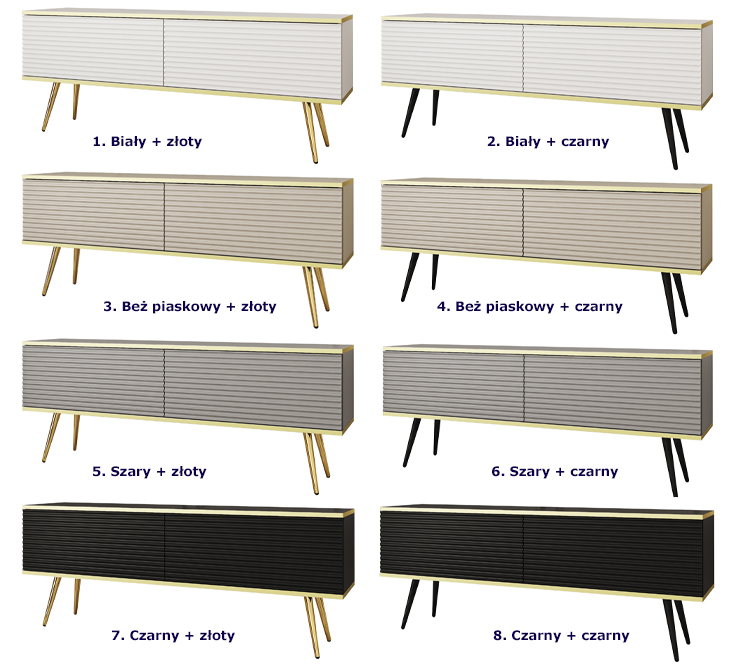 Wybór kolorów szafki pod telewizor Ormond 8X