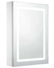 Biała szafka łazienkowa z lustrem i LED - Overox