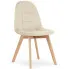 Beżowe krzesło drewniane tapicerowane - Kiraz 3X