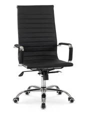 Czarny nowoczesny fotel gabinetowy z ekoskóry - Iva w sklepie Edinos.pl