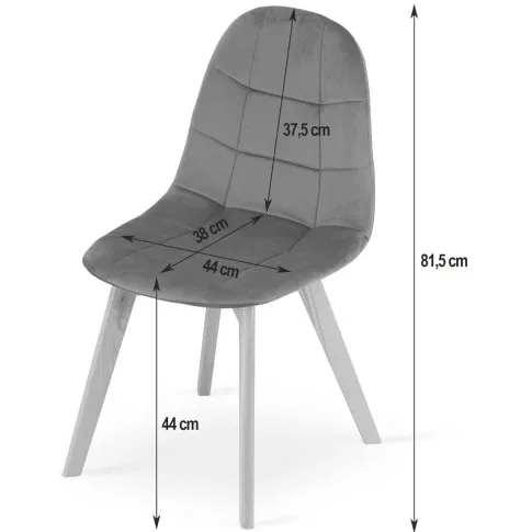 Wymiary beżowego krzesła z kompletu Kiraz