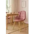Ciemnoróżowe pikowane krzesło drewniane welurowe   Zitres 3X