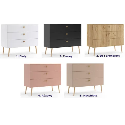 Szczegółowe zdjęcie nr 5 produktu Minimalistyczna komoda boho dąb craft złoty - Geza 8X