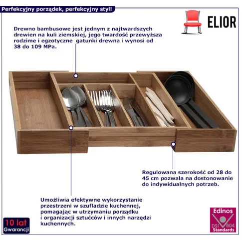 Bambusowy organizer na sztućce Teryf