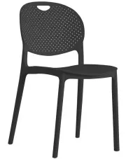 Czarne krzesło z ażurowym oparciem - Voxi w sklepie Edinos.pl