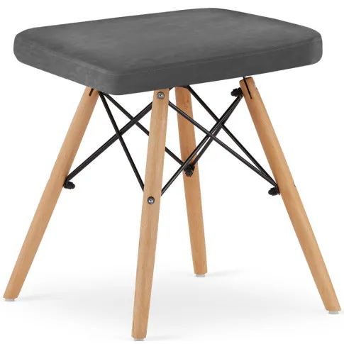 Szary drewniany taboret Wivi 3X