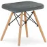 Szary skandynawski drewniany taboret tapicerowany - Hiren 4X