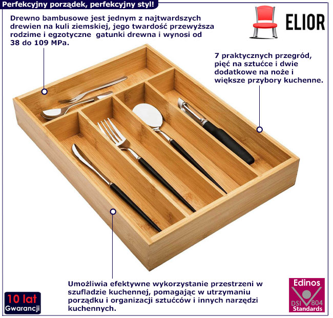 Bambusowy organizer kuchenny Moreno 4X