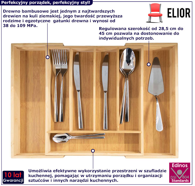 Bambusowy organizer kuchenny Moreno 5X