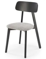 Drewniane tapicerowane krzesło czarny + popiel - Neve