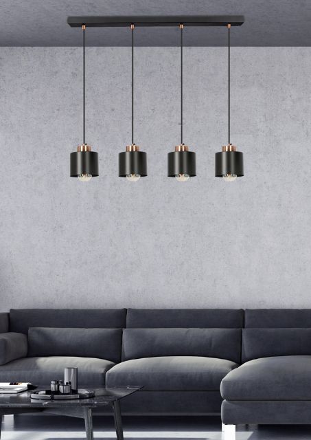 Czarna lampa wisząca - K515-Nosti