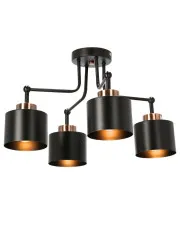 Czarna loftowa lampa sufitowa - K516-Elevo  w sklepie Edinos.pl