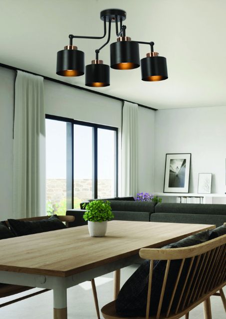 Czarna lampa sufitowa loft - K516-Nosti
