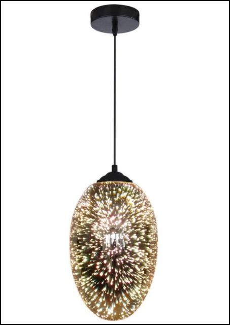 Szklana lampa wisząca okrągła  - K528-Simes