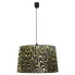 Czarna lampa wisząca z materiałowym kloszem - K529-T