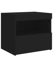 Czarna szafka nocna z podświetleniem LED - Lefrok
