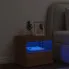 Prezentacja podświetlanej szafki nocnej Lefrok brązowy dąb