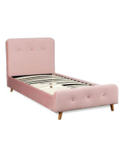 Różowe młodzieżowe łóżko tapicerowane 90x200 - Entido w sklepie Edinos.pl