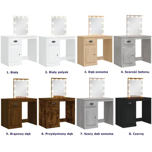 Kolory podświetlanej toaletki do makijażu Eliona