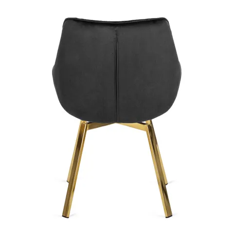 Szczegółowe zdjęcie nr 4 produktu Czarne obrotowe krzesło do toaletki glamour - Daco