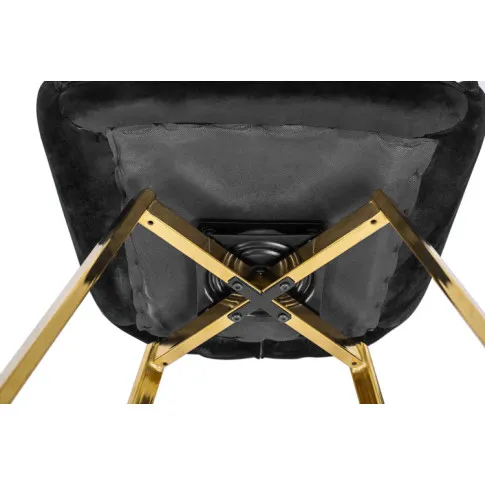 Szczegółowe zdjęcie nr 6 produktu Czarne obrotowe krzesło do toaletki glamour - Daco