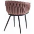 Szczegółowe zdjęcie nr 6 produktu Ciemnoróżowe krzesło do toaletki z podłokietnikami - Giberdi