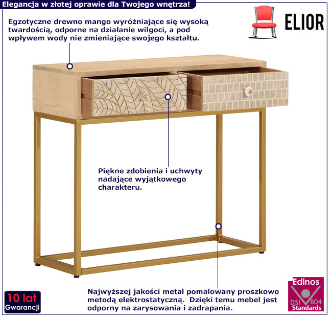 Konsola w stylu glamour Timini