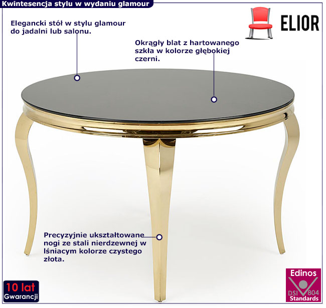 złoty stół glamour Dalina