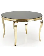 Okrągły stół w stylu glamour złoty + czarny - Fedora