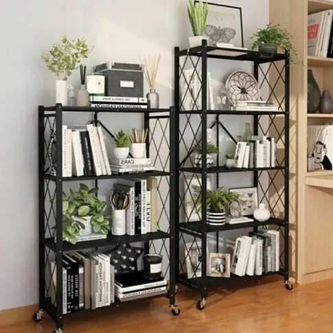 Szczegółowe zdjęcie nr 6 produktu Czarny mobilny regał metalowy do kuchni - Piano 4X