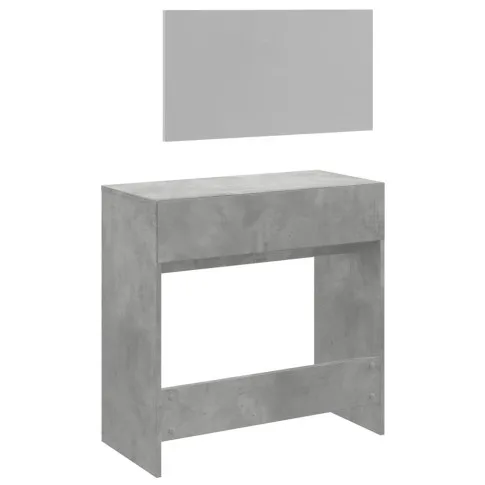 Tył zestawu toaletka z lustrem ściennym Aziona szarość betonu