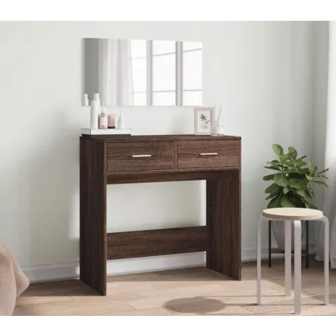 Sypialnia z toaletką z lustrem Aziona brązowy dąb