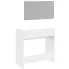 Tył kompletu białe biurko z lsutrem ściennym Aziona