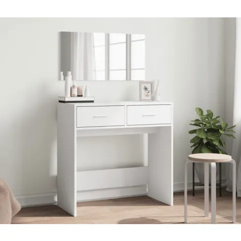 Sypialnia z białym zestawem toaletka do makijązu z lustrem ściennym Aziona