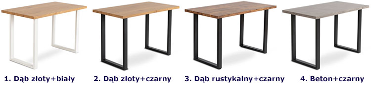 Prostokątny stół w stylu loft dąb złoty Nola 3X